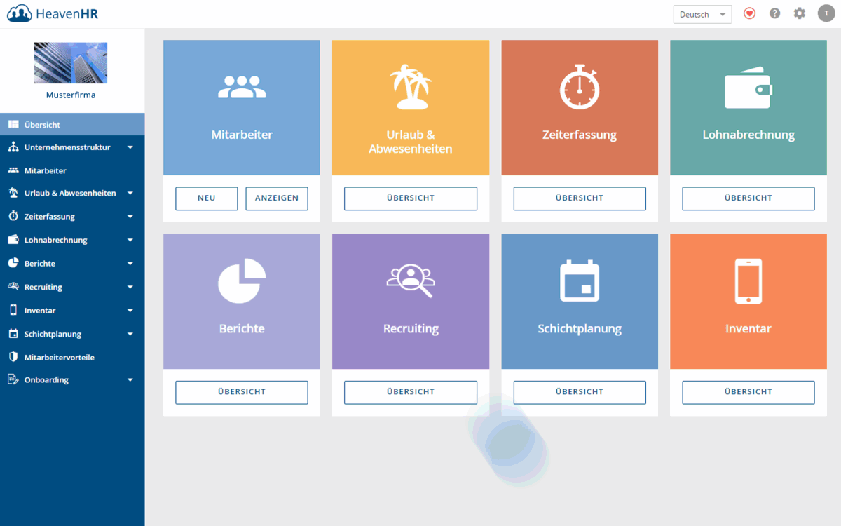 Heaven HR dashboard animation