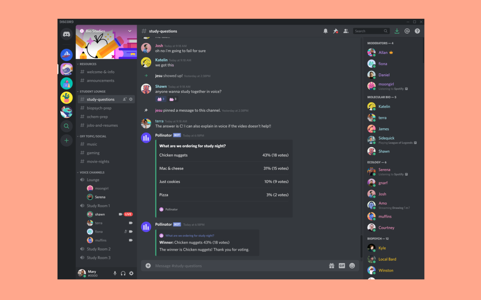 Discord dashboard