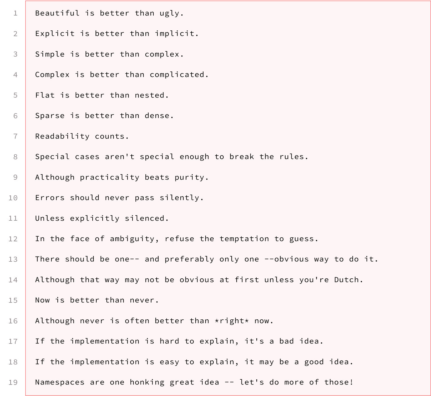 Zen of Python 