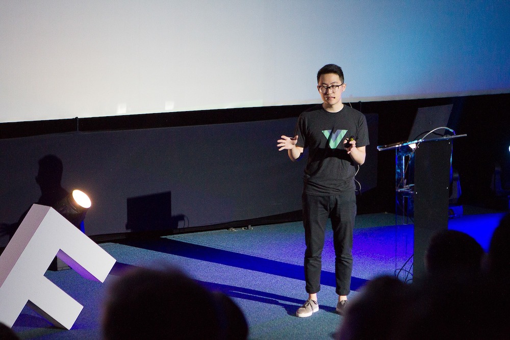 Evan You during discussing future of Vue.js on VueConf