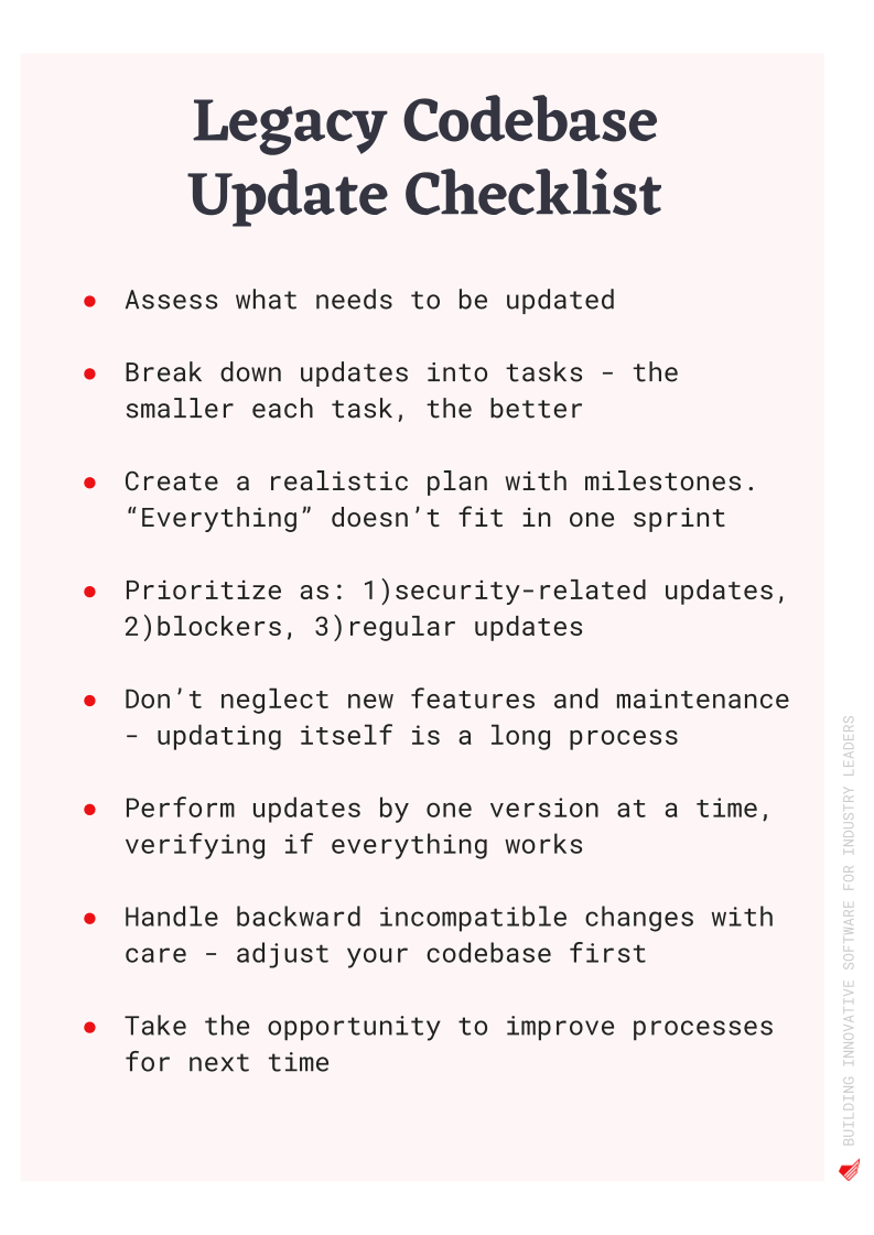Monterail Legacy Ruby Codebase Update Checklist