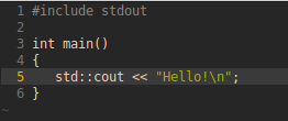 Sample code in C++