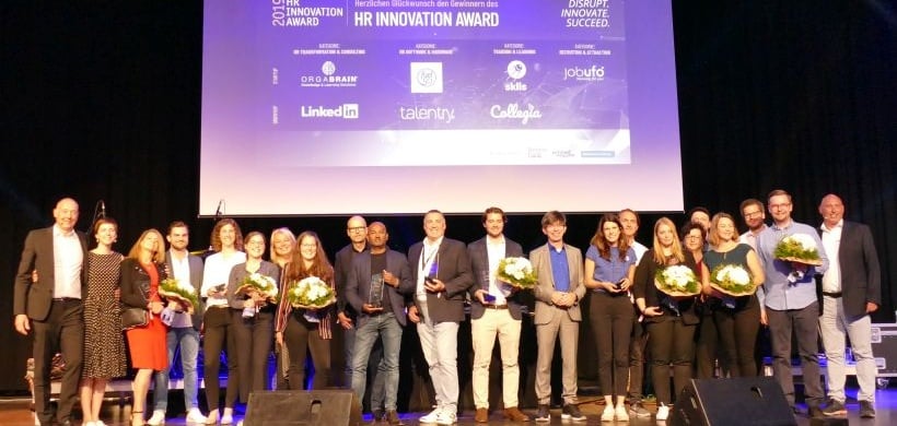 Picture of the winners of the HR Innovation Awards in 2019.
