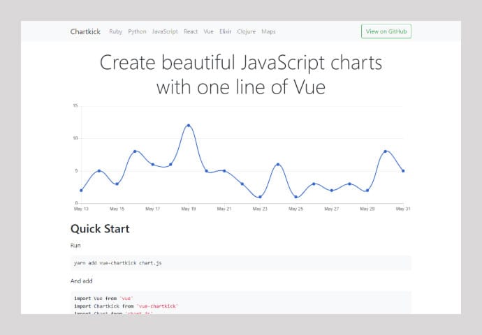 Vue Chartkick dashboard